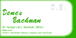 denes bachman business card